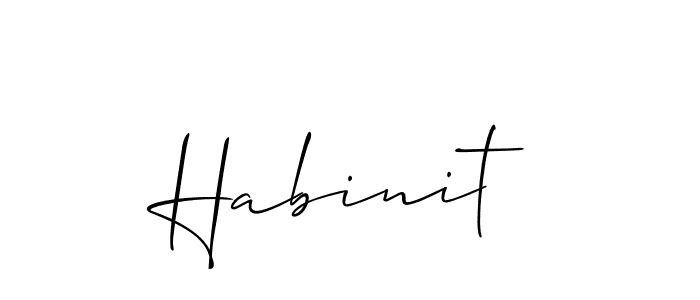 It looks lik you need a new signature style for name Habinit. Design unique handwritten (Allison_Script) signature with our free signature maker in just a few clicks. Habinit signature style 2 images and pictures png