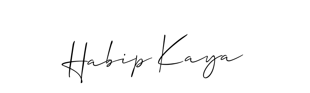 Create a beautiful signature design for name Habip Kaya. With this signature (Allison_Script) fonts, you can make a handwritten signature for free. Habip Kaya signature style 2 images and pictures png