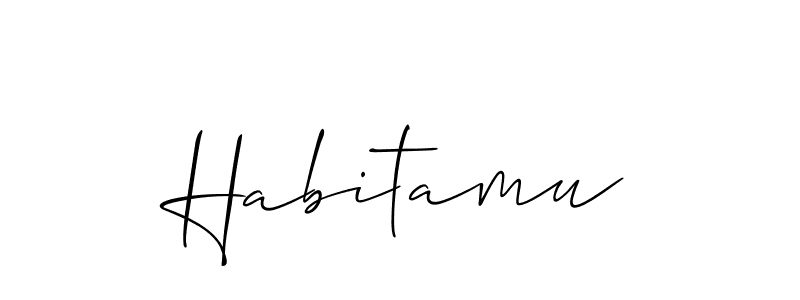How to make Habitamu signature? Allison_Script is a professional autograph style. Create handwritten signature for Habitamu name. Habitamu signature style 2 images and pictures png
