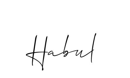if you are searching for the best signature style for your name Habul. so please give up your signature search. here we have designed multiple signature styles  using Allison_Script. Habul signature style 2 images and pictures png