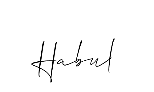 if you are searching for the best signature style for your name Habul. so please give up your signature search. here we have designed multiple signature styles  using Allison_Script. Habul signature style 2 images and pictures png