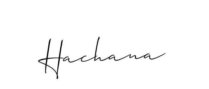 Design your own signature with our free online signature maker. With this signature software, you can create a handwritten (Allison_Script) signature for name Hachana. Hachana signature style 2 images and pictures png