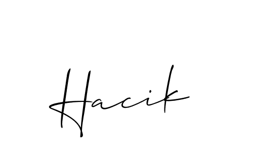 if you are searching for the best signature style for your name Hacik. so please give up your signature search. here we have designed multiple signature styles  using Allison_Script. Hacik signature style 2 images and pictures png