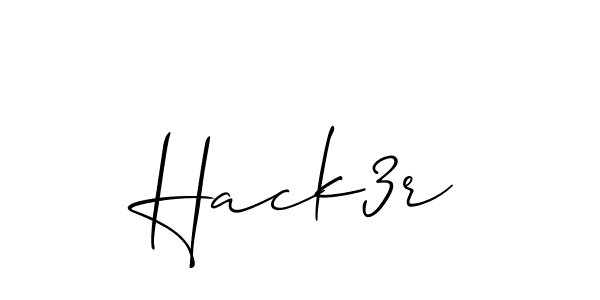 Create a beautiful signature design for name Hack3r. With this signature (Allison_Script) fonts, you can make a handwritten signature for free. Hack3r signature style 2 images and pictures png