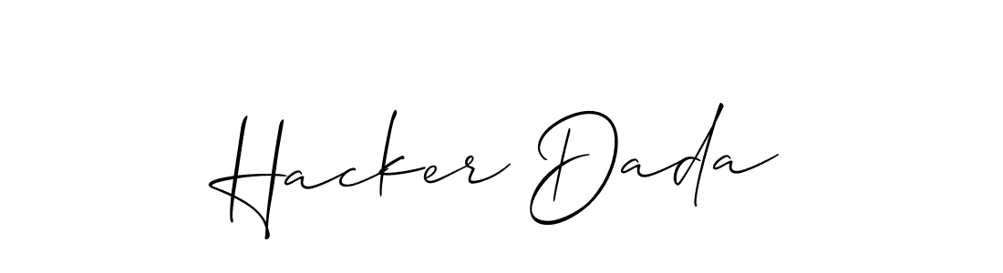 Create a beautiful signature design for name Hacker Dada. With this signature (Allison_Script) fonts, you can make a handwritten signature for free. Hacker Dada signature style 2 images and pictures png