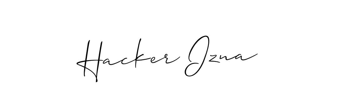 The best way (Allison_Script) to make a short signature is to pick only two or three words in your name. The name Hacker Izna include a total of six letters. For converting this name. Hacker Izna signature style 2 images and pictures png