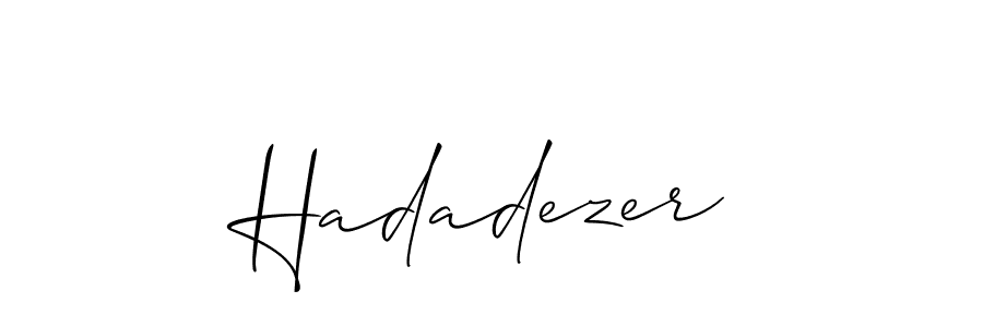 Design your own signature with our free online signature maker. With this signature software, you can create a handwritten (Allison_Script) signature for name Hadadezer. Hadadezer signature style 2 images and pictures png