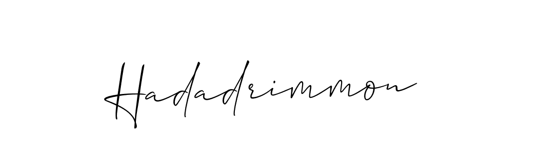 Use a signature maker to create a handwritten signature online. With this signature software, you can design (Allison_Script) your own signature for name Hadadrimmon. Hadadrimmon signature style 2 images and pictures png