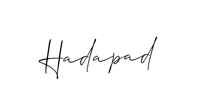 It looks lik you need a new signature style for name Hadapad. Design unique handwritten (Allison_Script) signature with our free signature maker in just a few clicks. Hadapad signature style 2 images and pictures png