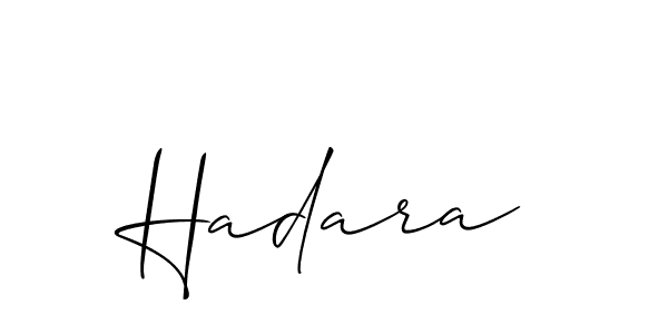 Similarly Allison_Script is the best handwritten signature design. Signature creator online .You can use it as an online autograph creator for name Hadara. Hadara signature style 2 images and pictures png