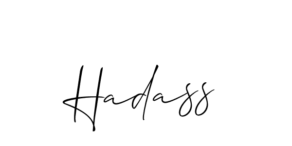 The best way (Allison_Script) to make a short signature is to pick only two or three words in your name. The name Hadass include a total of six letters. For converting this name. Hadass signature style 2 images and pictures png