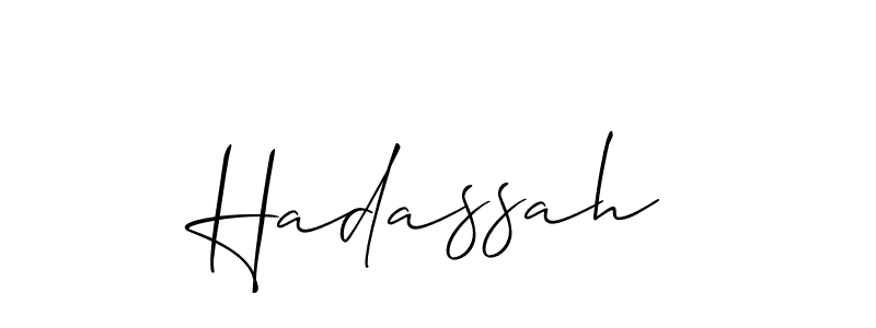 How to make Hadassah signature? Allison_Script is a professional autograph style. Create handwritten signature for Hadassah name. Hadassah signature style 2 images and pictures png