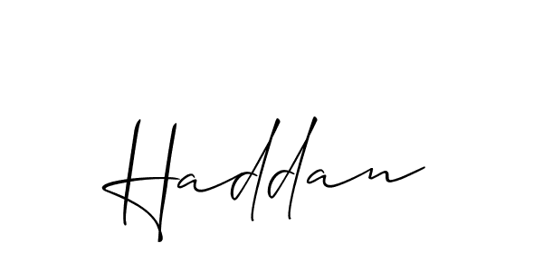 Design your own signature with our free online signature maker. With this signature software, you can create a handwritten (Allison_Script) signature for name Haddan. Haddan signature style 2 images and pictures png