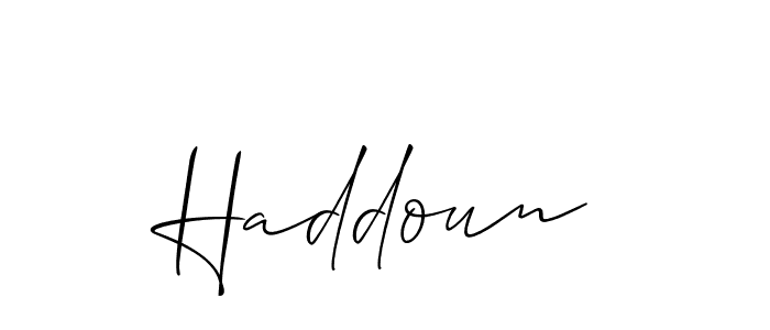 Make a beautiful signature design for name Haddoun. With this signature (Allison_Script) style, you can create a handwritten signature for free. Haddoun signature style 2 images and pictures png