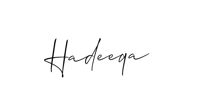 How to make Hadeeqa name signature. Use Allison_Script style for creating short signs online. This is the latest handwritten sign. Hadeeqa signature style 2 images and pictures png