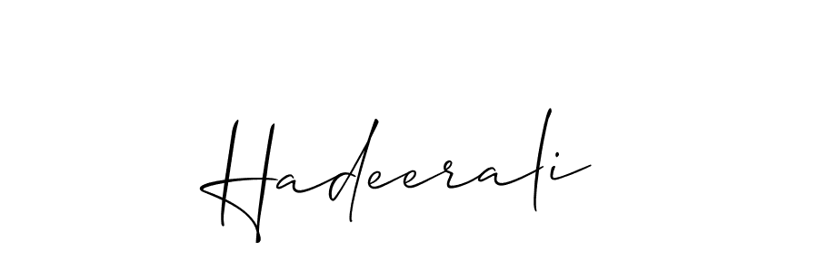 It looks lik you need a new signature style for name Hadeerali. Design unique handwritten (Allison_Script) signature with our free signature maker in just a few clicks. Hadeerali signature style 2 images and pictures png