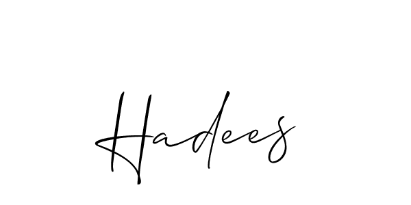 You can use this online signature creator to create a handwritten signature for the name Hadees. This is the best online autograph maker. Hadees signature style 2 images and pictures png