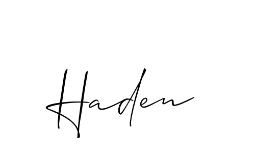 Also we have Haden name is the best signature style. Create professional handwritten signature collection using Allison_Script autograph style. Haden signature style 2 images and pictures png