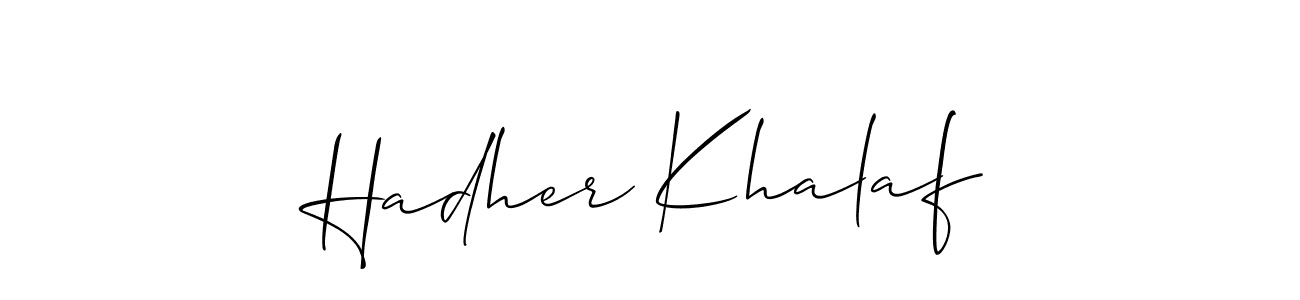 It looks lik you need a new signature style for name Hadher Khalaf. Design unique handwritten (Allison_Script) signature with our free signature maker in just a few clicks. Hadher Khalaf signature style 2 images and pictures png