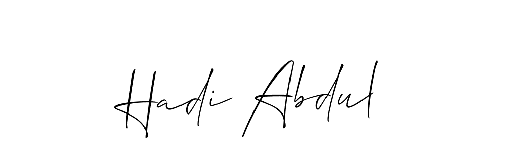 Create a beautiful signature design for name Hadi Abdul. With this signature (Allison_Script) fonts, you can make a handwritten signature for free. Hadi Abdul signature style 2 images and pictures png