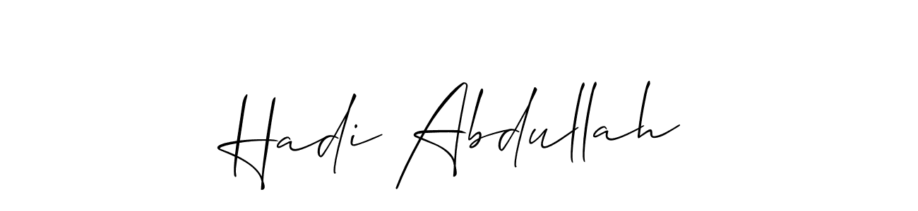 Allison_Script is a professional signature style that is perfect for those who want to add a touch of class to their signature. It is also a great choice for those who want to make their signature more unique. Get Hadi Abdullah name to fancy signature for free. Hadi Abdullah signature style 2 images and pictures png