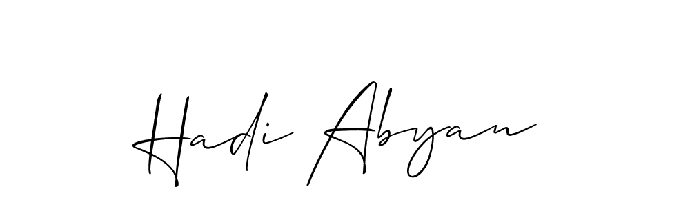 How to make Hadi Abyan name signature. Use Allison_Script style for creating short signs online. This is the latest handwritten sign. Hadi Abyan signature style 2 images and pictures png
