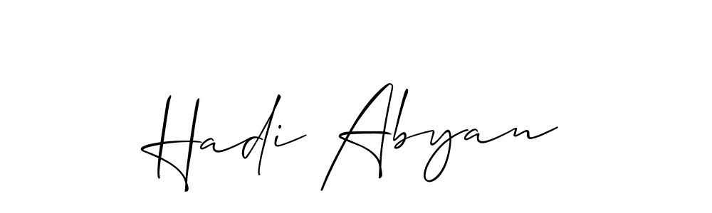 How to make Hadi Abyan name signature. Use Allison_Script style for creating short signs online. This is the latest handwritten sign. Hadi Abyan signature style 2 images and pictures png