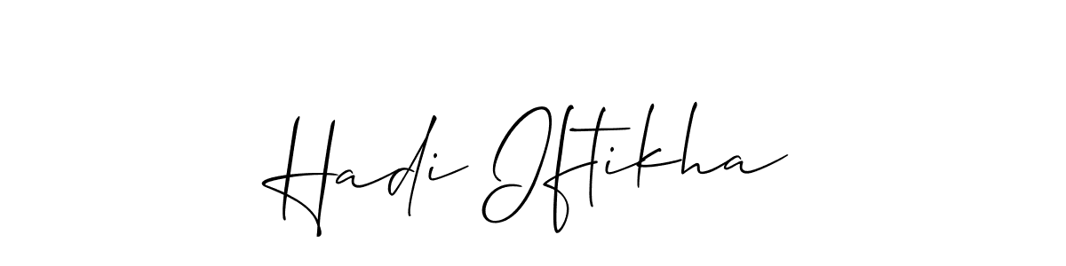 Similarly Allison_Script is the best handwritten signature design. Signature creator online .You can use it as an online autograph creator for name Hadi Iftikha. Hadi Iftikha signature style 2 images and pictures png