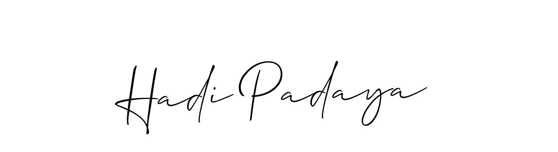 Hadi Padaya stylish signature style. Best Handwritten Sign (Allison_Script) for my name. Handwritten Signature Collection Ideas for my name Hadi Padaya. Hadi Padaya signature style 2 images and pictures png