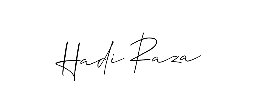 Use a signature maker to create a handwritten signature online. With this signature software, you can design (Allison_Script) your own signature for name Hadi Raza. Hadi Raza signature style 2 images and pictures png