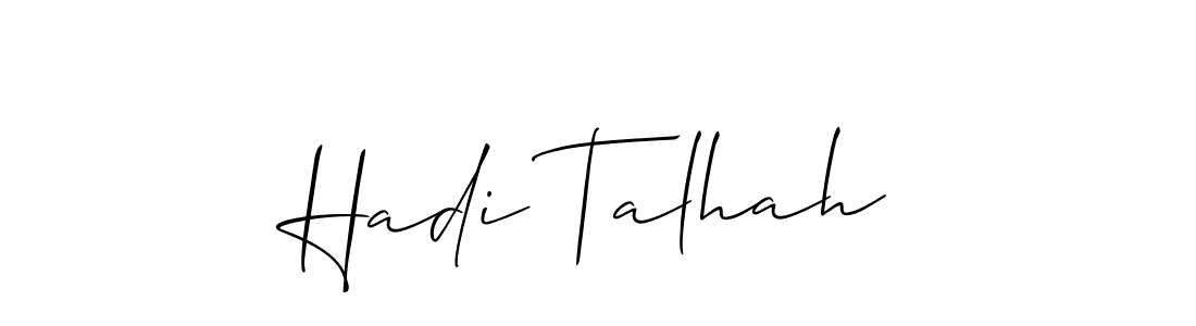 You should practise on your own different ways (Allison_Script) to write your name (Hadi Talhah) in signature. don't let someone else do it for you. Hadi Talhah signature style 2 images and pictures png