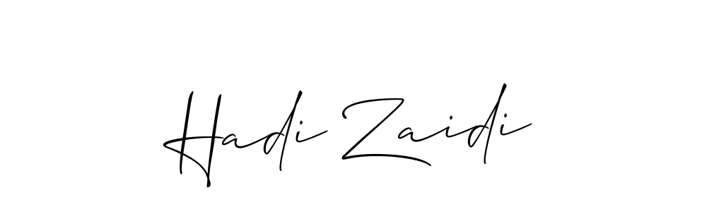 Hadi Zaidi stylish signature style. Best Handwritten Sign (Allison_Script) for my name. Handwritten Signature Collection Ideas for my name Hadi Zaidi. Hadi Zaidi signature style 2 images and pictures png