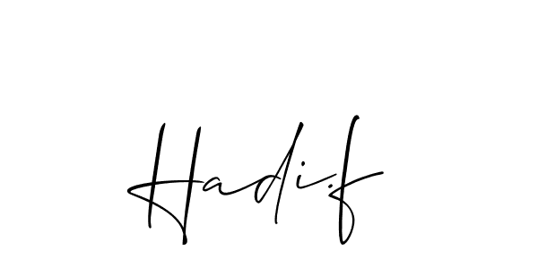 if you are searching for the best signature style for your name Hadi.f. so please give up your signature search. here we have designed multiple signature styles  using Allison_Script. Hadi.f signature style 2 images and pictures png