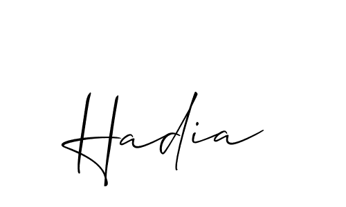 Design your own signature with our free online signature maker. With this signature software, you can create a handwritten (Allison_Script) signature for name Hadia. Hadia signature style 2 images and pictures png