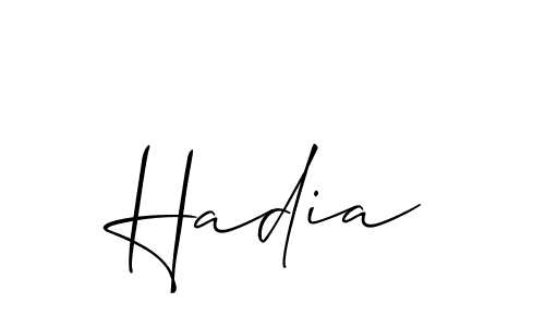 Design your own signature with our free online signature maker. With this signature software, you can create a handwritten (Allison_Script) signature for name Hadia. Hadia signature style 2 images and pictures png