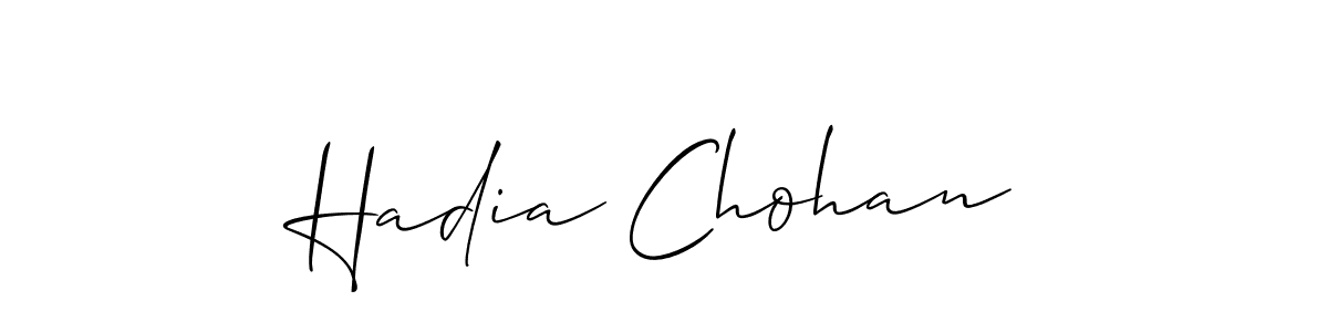 Also we have Hadia Chohan name is the best signature style. Create professional handwritten signature collection using Allison_Script autograph style. Hadia Chohan signature style 2 images and pictures png