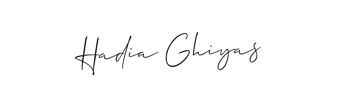 Similarly Allison_Script is the best handwritten signature design. Signature creator online .You can use it as an online autograph creator for name Hadia Ghiyas. Hadia Ghiyas signature style 2 images and pictures png