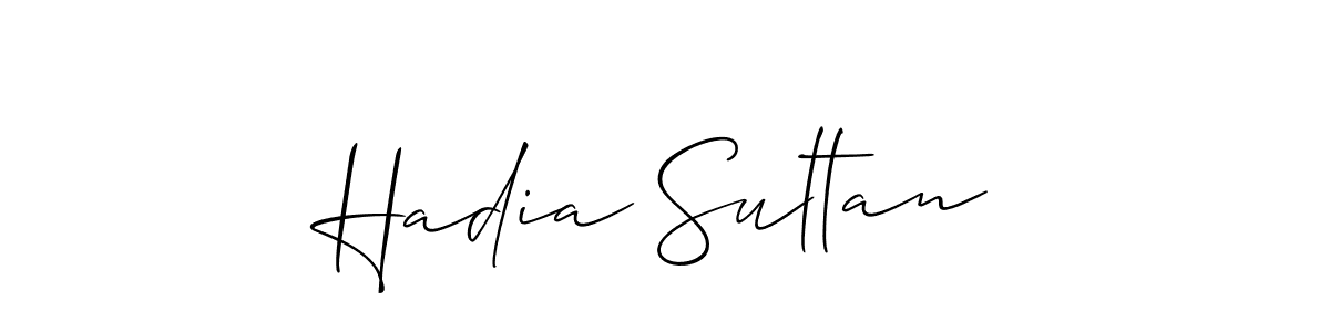 How to make Hadia Sultan name signature. Use Allison_Script style for creating short signs online. This is the latest handwritten sign. Hadia Sultan signature style 2 images and pictures png