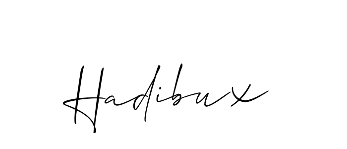 Also we have Hadibux name is the best signature style. Create professional handwritten signature collection using Allison_Script autograph style. Hadibux signature style 2 images and pictures png