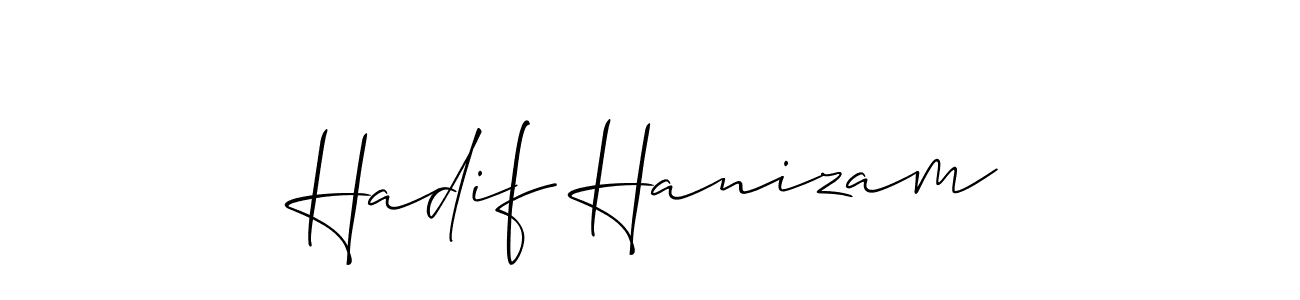 How to make Hadif Hanizam signature? Allison_Script is a professional autograph style. Create handwritten signature for Hadif Hanizam name. Hadif Hanizam signature style 2 images and pictures png