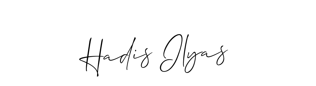 How to Draw Hadis Ilyas signature style? Allison_Script is a latest design signature styles for name Hadis Ilyas. Hadis Ilyas signature style 2 images and pictures png