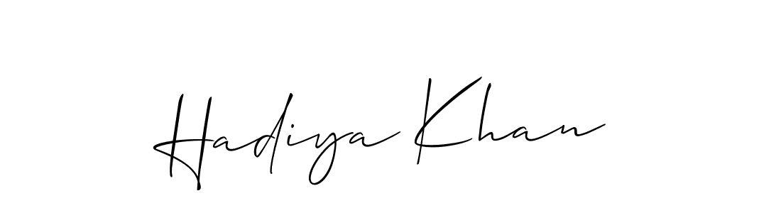 This is the best signature style for the Hadiya Khan name. Also you like these signature font (Allison_Script). Mix name signature. Hadiya Khan signature style 2 images and pictures png