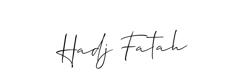 Make a beautiful signature design for name Hadj Fatah. With this signature (Allison_Script) style, you can create a handwritten signature for free. Hadj Fatah signature style 2 images and pictures png