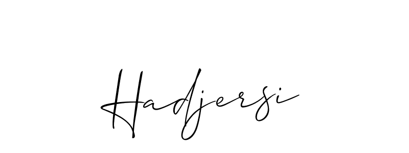 The best way (Allison_Script) to make a short signature is to pick only two or three words in your name. The name Hadjersi include a total of six letters. For converting this name. Hadjersi signature style 2 images and pictures png
