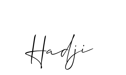 Design your own signature with our free online signature maker. With this signature software, you can create a handwritten (Allison_Script) signature for name Hadji. Hadji signature style 2 images and pictures png