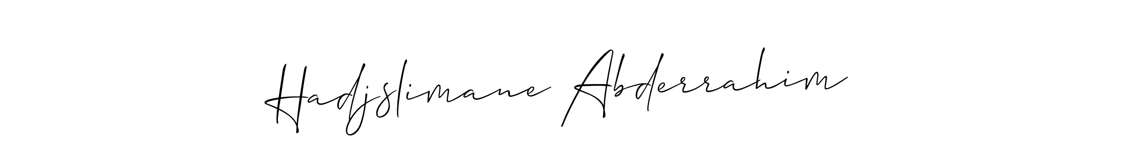 Design your own signature with our free online signature maker. With this signature software, you can create a handwritten (Allison_Script) signature for name Hadjslimane Abderrahim. Hadjslimane Abderrahim signature style 2 images and pictures png