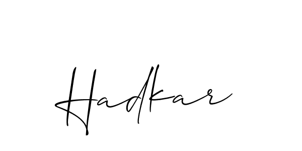 It looks lik you need a new signature style for name Hadkar. Design unique handwritten (Allison_Script) signature with our free signature maker in just a few clicks. Hadkar signature style 2 images and pictures png