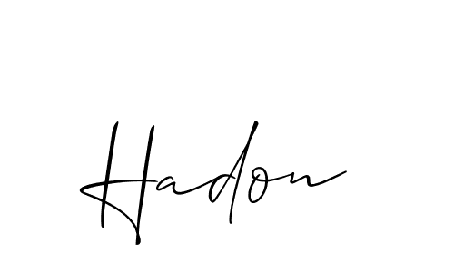 Make a beautiful signature design for name Hadon. With this signature (Allison_Script) style, you can create a handwritten signature for free. Hadon signature style 2 images and pictures png