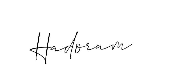 How to make Hadoram signature? Allison_Script is a professional autograph style. Create handwritten signature for Hadoram name. Hadoram signature style 2 images and pictures png