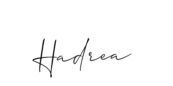 Allison_Script is a professional signature style that is perfect for those who want to add a touch of class to their signature. It is also a great choice for those who want to make their signature more unique. Get Hadrea name to fancy signature for free. Hadrea signature style 2 images and pictures png